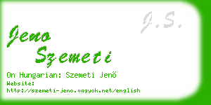 jeno szemeti business card